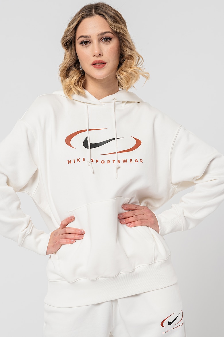 Толстовка оверсайз с карманом-кенгуру Nike, белый