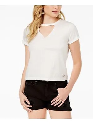 ROXY Женская футболка-чокер цвета слоновой кости с короткими рукавами и V-образным вырезом, размер XL