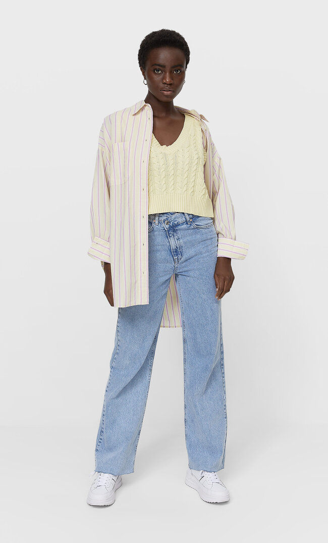Stradivarius Жилет С Узором «Косы» Multicolor S