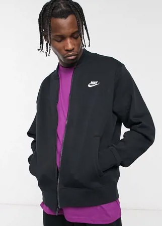 Черный бомбер Nike Club-Черный цвет