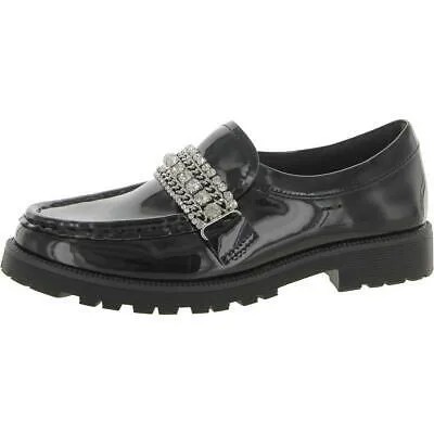 Черные лакированные лоферы Steve Madden Girls 5 Medium (B,M) Big Kid BHFO 0309