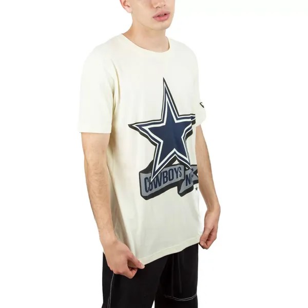 Мужская кремовая футболка Dallas Cowboys Chrome New Era
