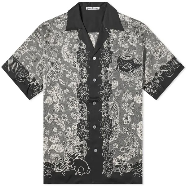 Рубашка Acne Studios Sowen Building Print Vacation Shirt, цвет Black & Ecru