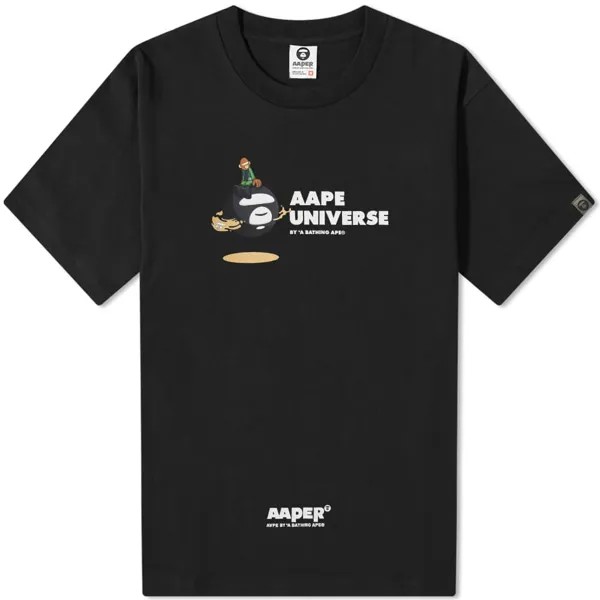 AAPE Камуфляжная футболка Aaper Universe, черный