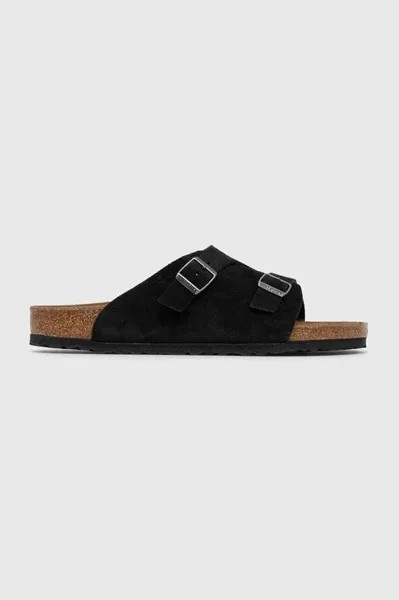 Замшевые шлепанцы Zürich Birkenstock, черный