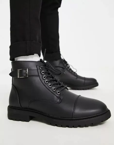 Черные ботинки French Connection с металлическими пряжками