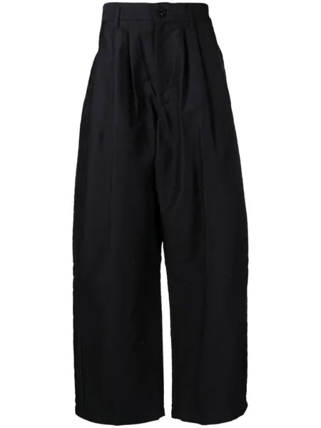 Прямые брюки с завышенной талией Yohji Yamamoto, черный