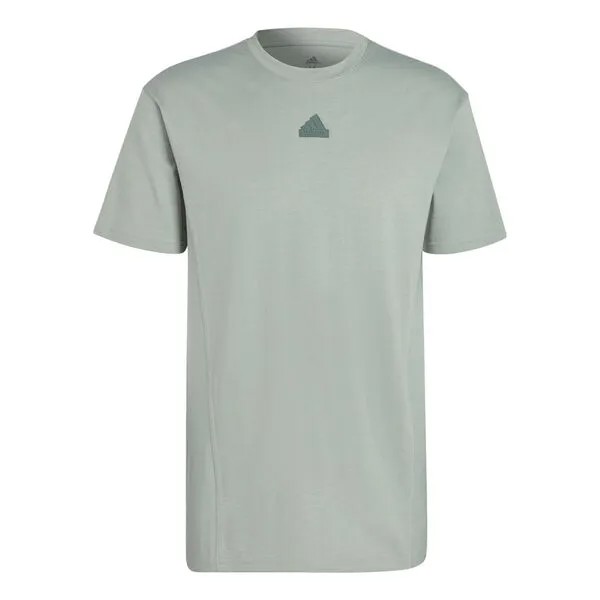 Футболка adidas Sportswear City Escape T-shirt 'Silver Green', зеленый