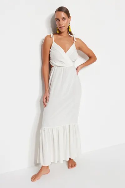 Платье Trendyol макси пляжное, белый