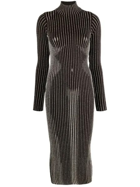 Jean Paul Gaultier трикотажное платье The Body Morphing, коричневый