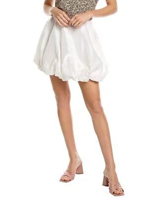 Женская шелковая мини-юбка Cynthia Rowley Bubble, белая 2