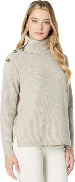 Свитер с воротником на пуговицах и плечах Madewell, цвет Heather Mist