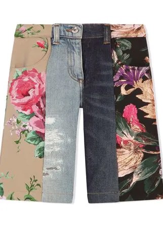 Dolce & Gabbana Kids джинсовые шорты с цветочным принтом