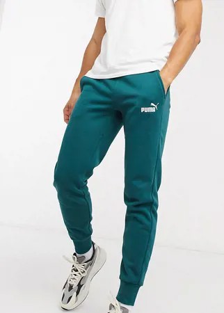 Джоггеры бутылочно-зеленого цвета с логотипом PUMA essentials-Зеленый