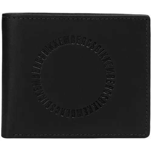 Портмоне BIKKEMBERGS, натуральная кожа, без застежки, отделения для карт и монет, черный