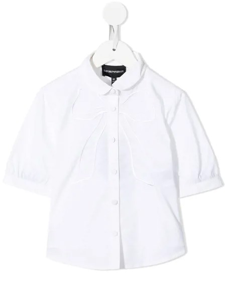 Emporio Armani Kids рубашка с вышивкой