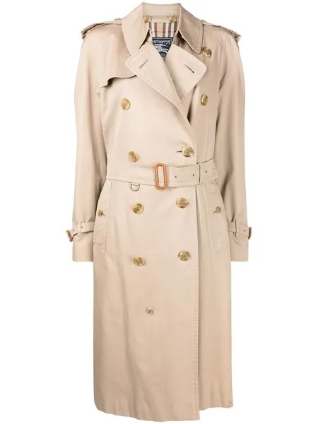 Burberry Pre-Owned двубортный тренч 1990-х годов с поясом