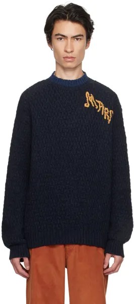 Темно-синий свитер с вышивкой Marni