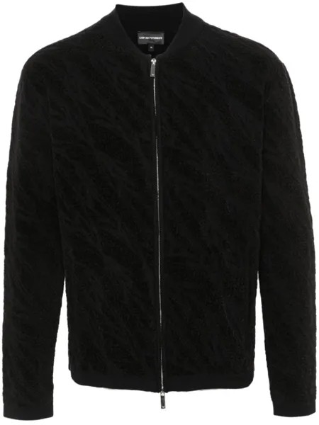 Emporio Armani жаккардовый бомбер с монограммой, черный