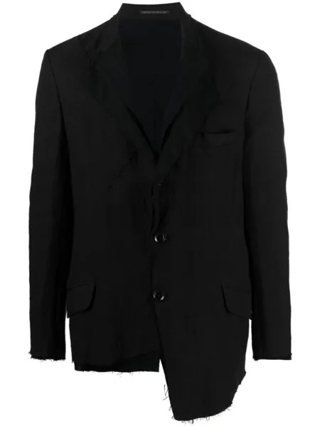 Yohji Yamamoto льняной однобортный пиджак, черный