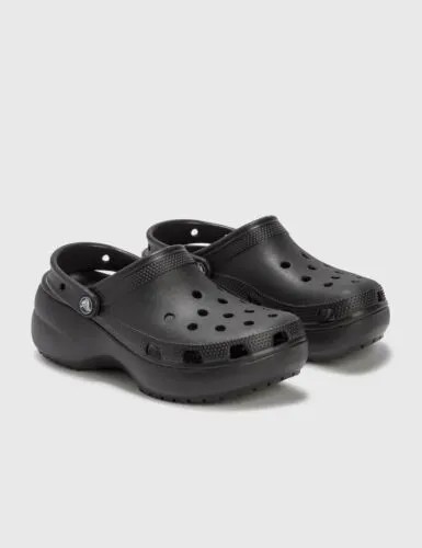 Crocs женские классические сабо на платформе тройные черные сандалии тапочки новые с биркой