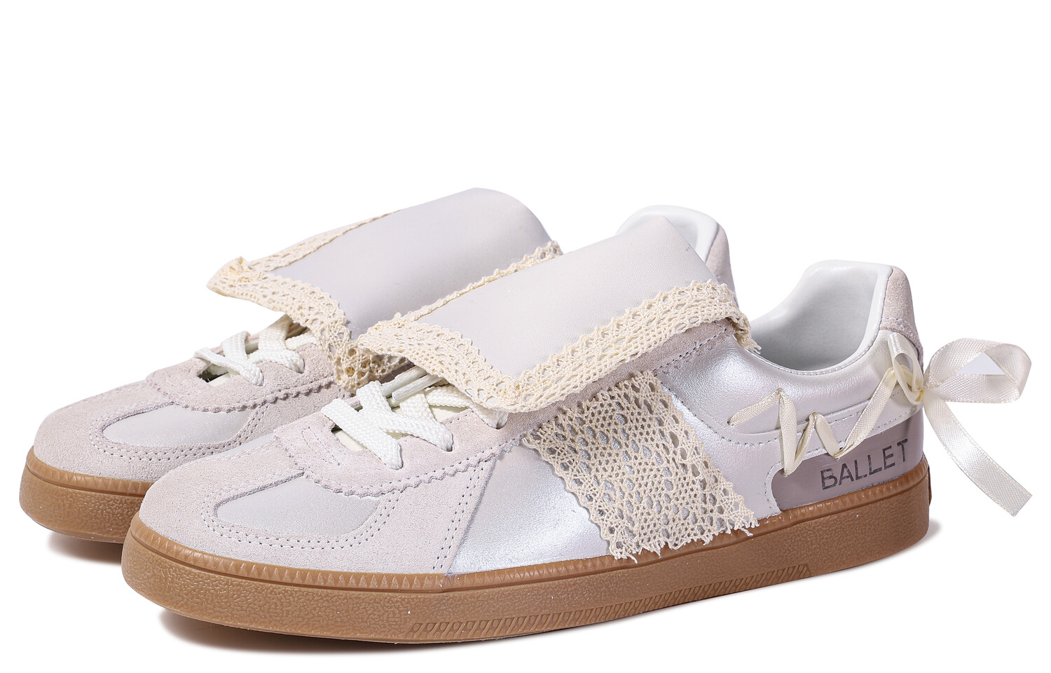 Кроссовки LINING Yunchuan Skateboarding Shoes Women's Low-top Silver/White, серебряный