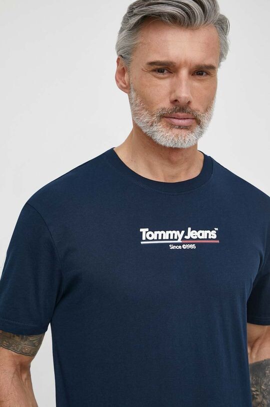 Хлопковая футболка Tommy Jeans, темно-синий