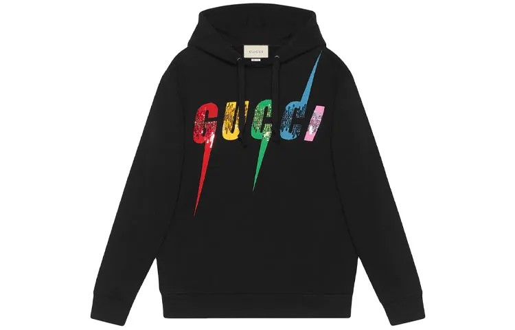 Толстовка женская Gucci с цветным логотипом, черный