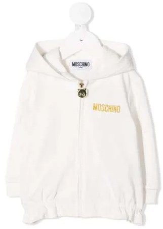 Moschino Kids худи с длинными рукавами и вышивкой