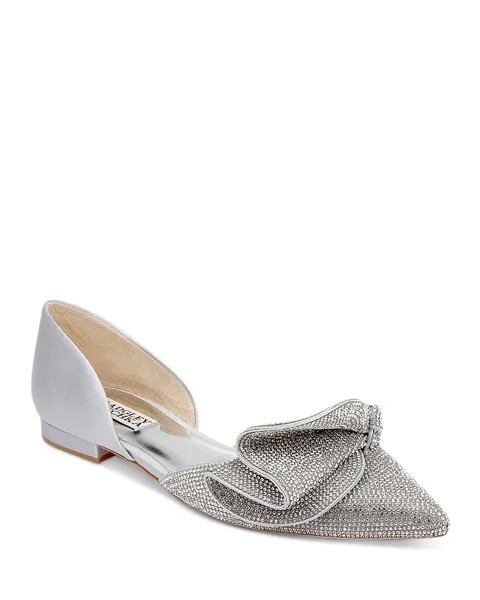 Женские туфли на плоской подошве Ileana D'Orsay с острым носком и украшением Badgley Mischka