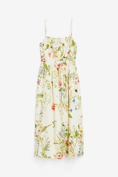 Платье H&M Linen-blend Midi, кремовый