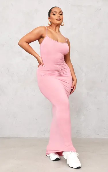 PrettyLittleThing Платье макси из джерси с бретелями Shape Rose