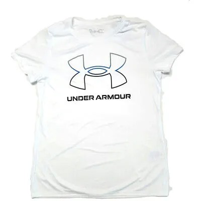 Женская свободная футболка Under Armour с коротким рукавом, белая (100), размер X-Large