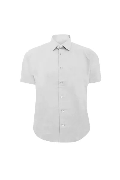 Рубашка приталенного кроя с коротким рукавом Collection Easy Care Russell, белый