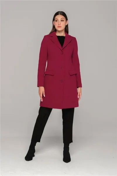 Мужское пальто с воротником и клапаном, карманом и пуговицами, фуксия 3849 Olcay, розовый