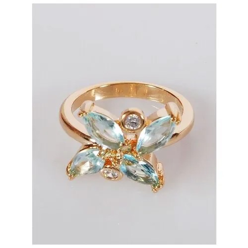 Кольцо помолвочное Lotus Jewelry, фианит, размер 17, голубой