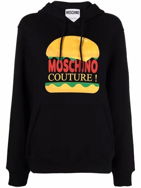 Moschino burger-print long-sleeve hoodie