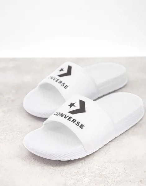 Белые шлепанцы Converse-Белый