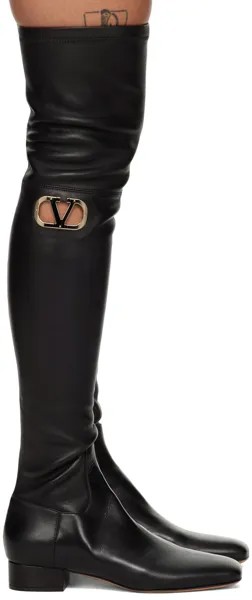 Черные ботинки с логотипом VLogo Valentino Garavani