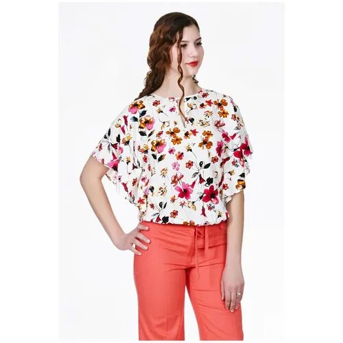 Блуза  Setty'S Collection, повседневный стиль, свободный силуэт, размер 44, белый
