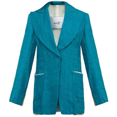 Пиджак Alessandra Marchi, средней длины, размер 42, голубой