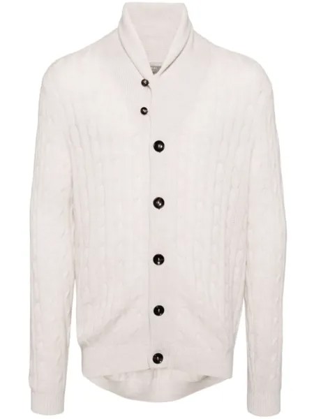 N.Peal кашемировый кардиган Garrick Shawl, нейтральный цвет
