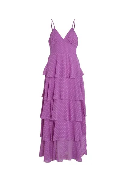 Вечернее платье Viika V Neck Maxi Flounce Dress VILA, клубничное