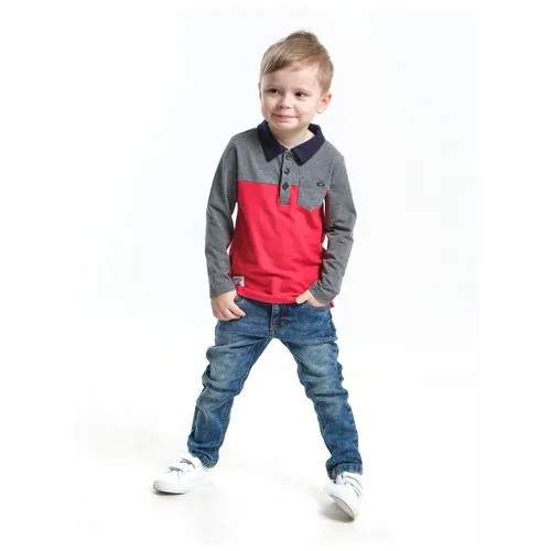 Поло Mini Maxi,  для мальчиков, хлопок, размер 92, бордовый, серый