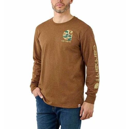 Лонгслив carhartt, размер M, коричневый