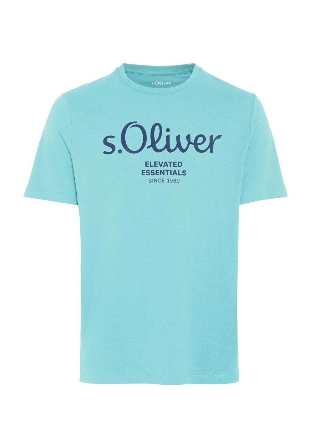 Футболка, хлопок, принт этикетки, мужская s.Oliver, цвет Blue Green
