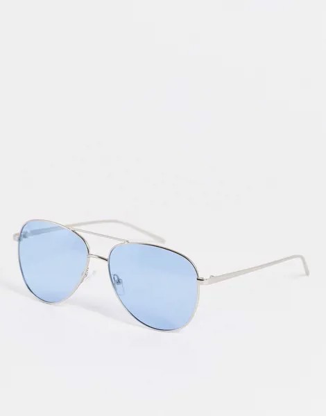 Посеребренные солнцезащитные очки Pilgrim Nani-Голубой