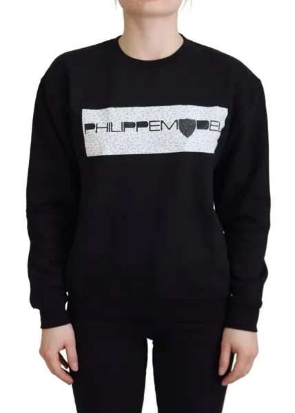 PHILIPPE MODEL Свитер, черный пуловер с длинными рукавами и принтом IT38/US4/XS 230 долларов США