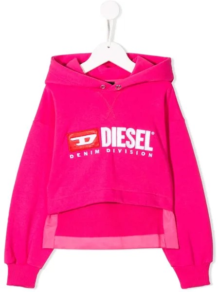 Diesel Kids укороченное худи с логотипом