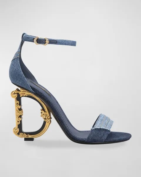 Джинсовые босоножки на каблуке Barocco Dolce&Gabbana